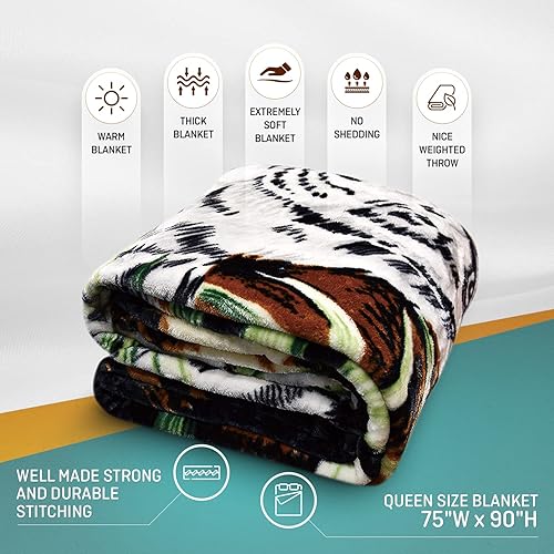 Miniatura 4 de Manta con diseño de lobo 35 libras ultra suave de felpa cálida