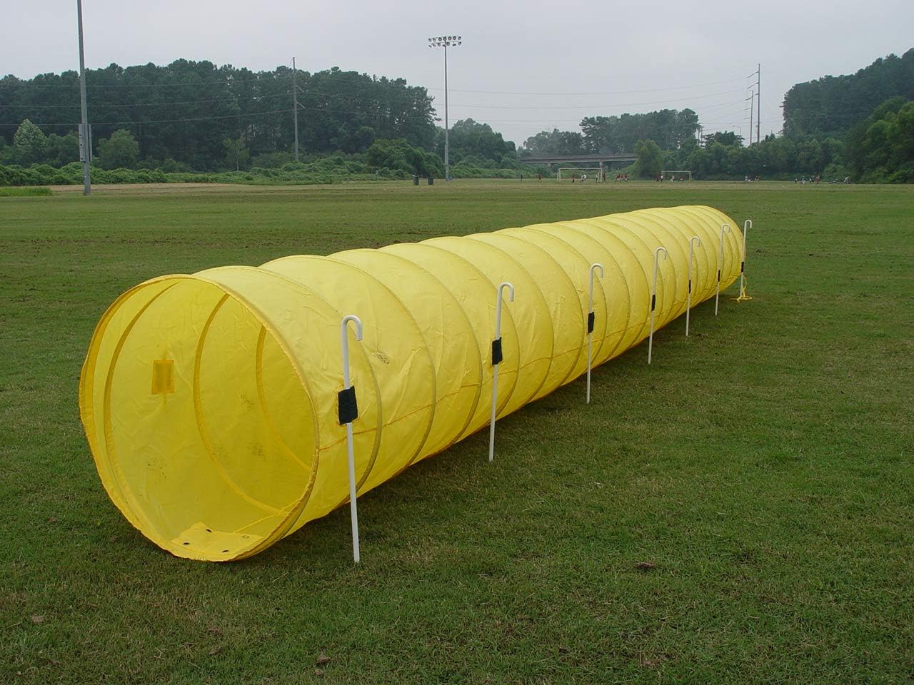 18' Dog Agility Tunnel with Stakes, Multiple Colors Available (Yellow)