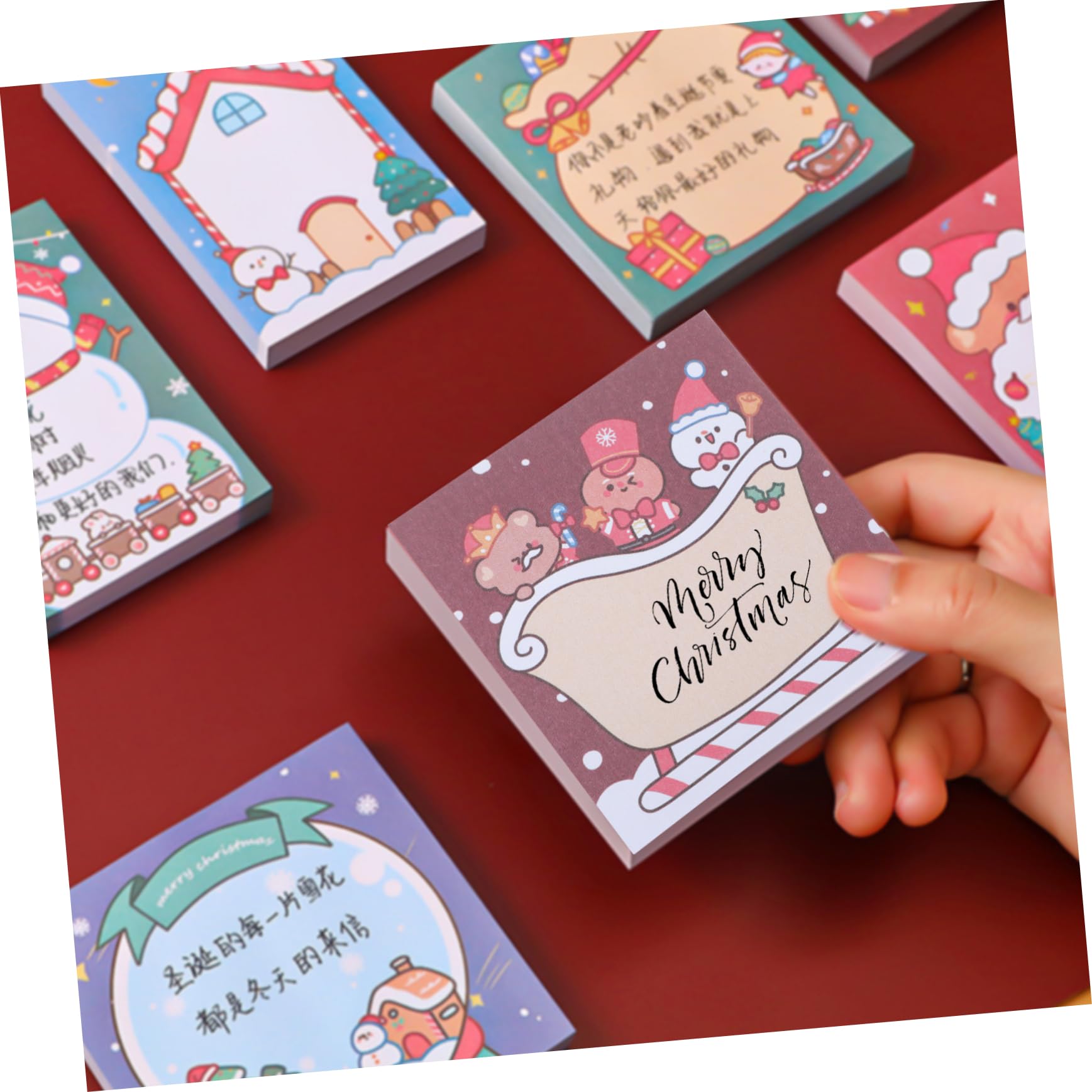 STOBOK 84stücke Xmas Sticky Memo Pads Weihnachtsnotizen Selbstklebende Notizzettel Für Schule Und Büro Dekorative Schreibwaren Praktische Haftnotizen Verschiedenen Designs