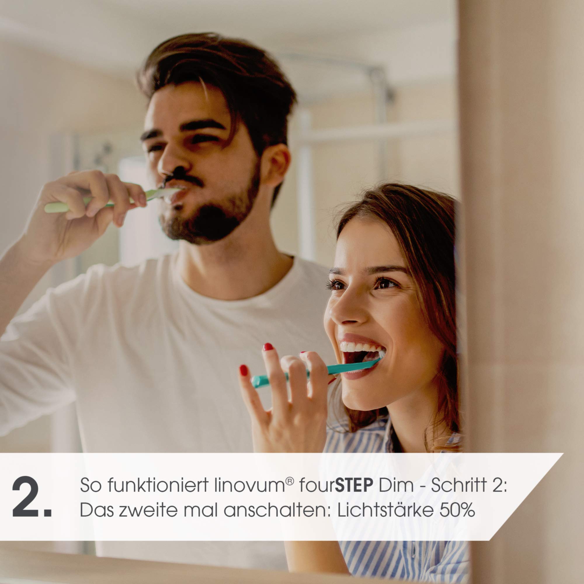 linovum ISAWO LED Einbaustrahler 10er Set Dimmbar ohne Dimmer IP65 - LED GU10 4W warmweiß 230V - fourSTEP Badspot weiß rund