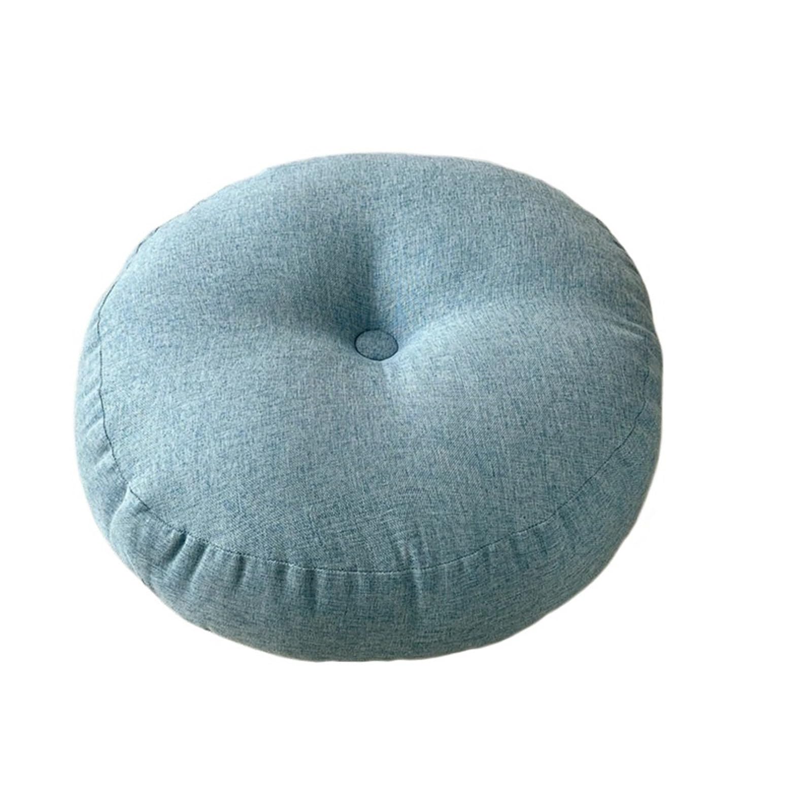 Grube siedzisko podłogowe, Poduszki do medytacji Bawełniana lniana poduszka na oparcie siedzenia Wielokolorowa Średnica 45-55 cm(Blue,Diameter 45CM)