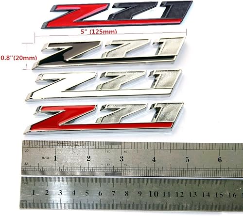 Miniatura 3 de 2pack OEM Z71 Emblem Badges 3D Compatible with Silverado 1500 2500Hd Sierra Tahoe Suburban (Matte Black red)