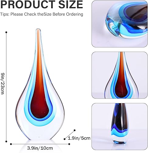 Miniatura 2 de Escultura de vidrio soplado a mano, decoración única de estilo mediterráneo, figura de cristal con acabado similar al cristal, pisapapeles