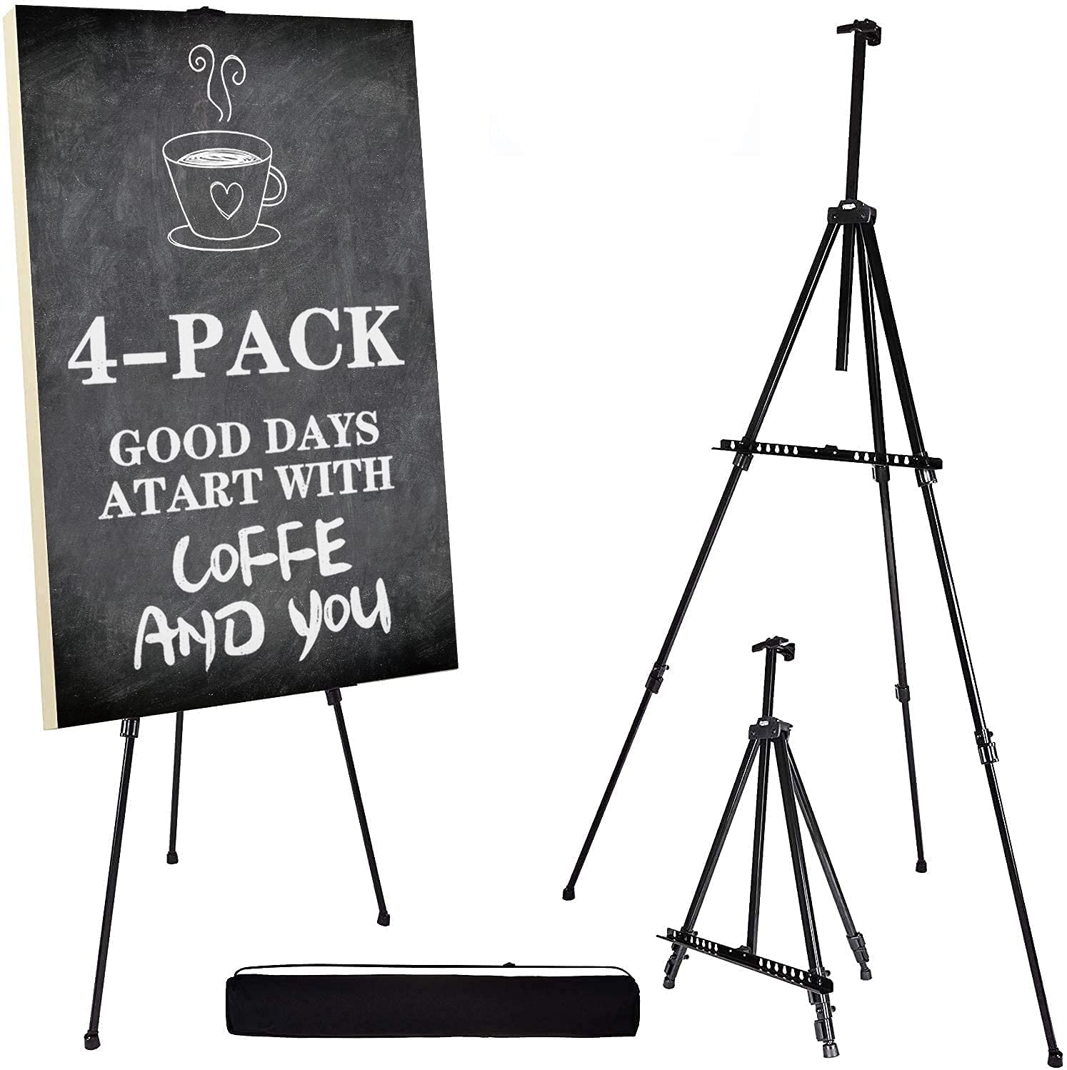 Artify 73 Inches Double Tier Easel Stand, Adjustable Height from 22-73”, 3 in 1, for Painting and Di