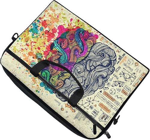 Miniatura 5 de MRMIAN Funda para portátil con diseño de cerebro humano y izquierdo, estilo vintage, funda de lona portátil, bandolera, convertible, con bolsillo