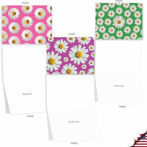 Miniatura 4 de The Best Card Company - 10 coloridas tarjetas de agradecimiento con sobres de 4 x 5.12 pulgadas con sobre - Tarjetas de agradecimiento con flores,