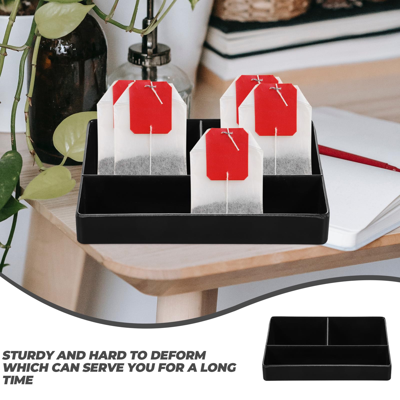 PRETYZOOM Box Sugar Storage Box Desktop Kitchen Pantry Organizer Table Top Decor Sugar Bag Holder Coffee Station Holder Office Desk Organizer Tea Rack Imitation Porcelain Cosmetic - Image 3