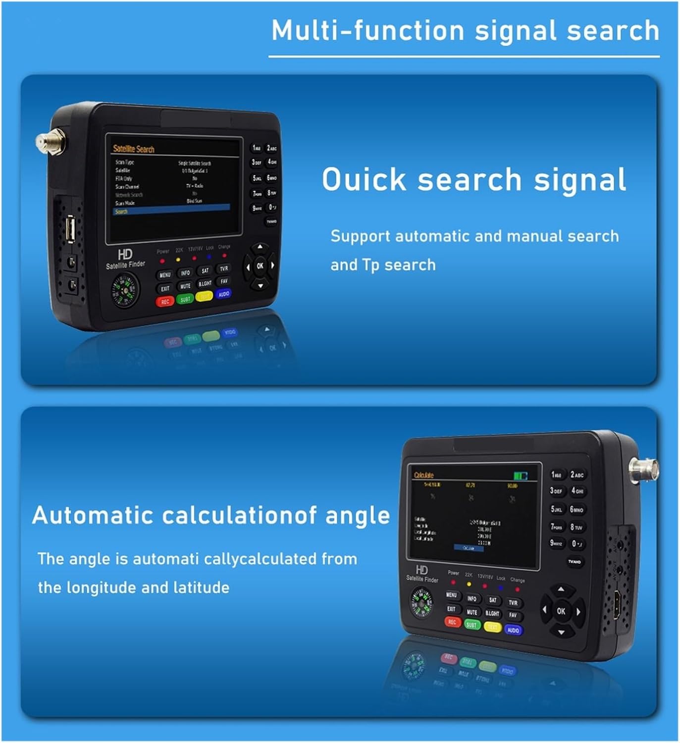 V10 ファインダーマックス + デジタル衛星ファインダーメーター 4.3 インチ LCD スクリーン DVB-S2 + CCTV