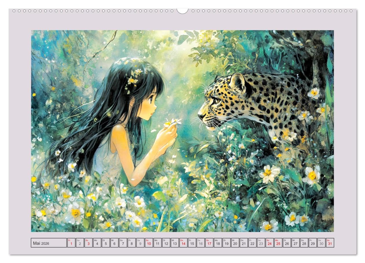 Traumwelten. Mangas mit magischen Begegnungen (Wandkalender 2026 DIN A2 quer), CALVENDO Monatskalender: Lass dich von lieblichen Mädchen in Träume entführen (CALVENDO Tiere)