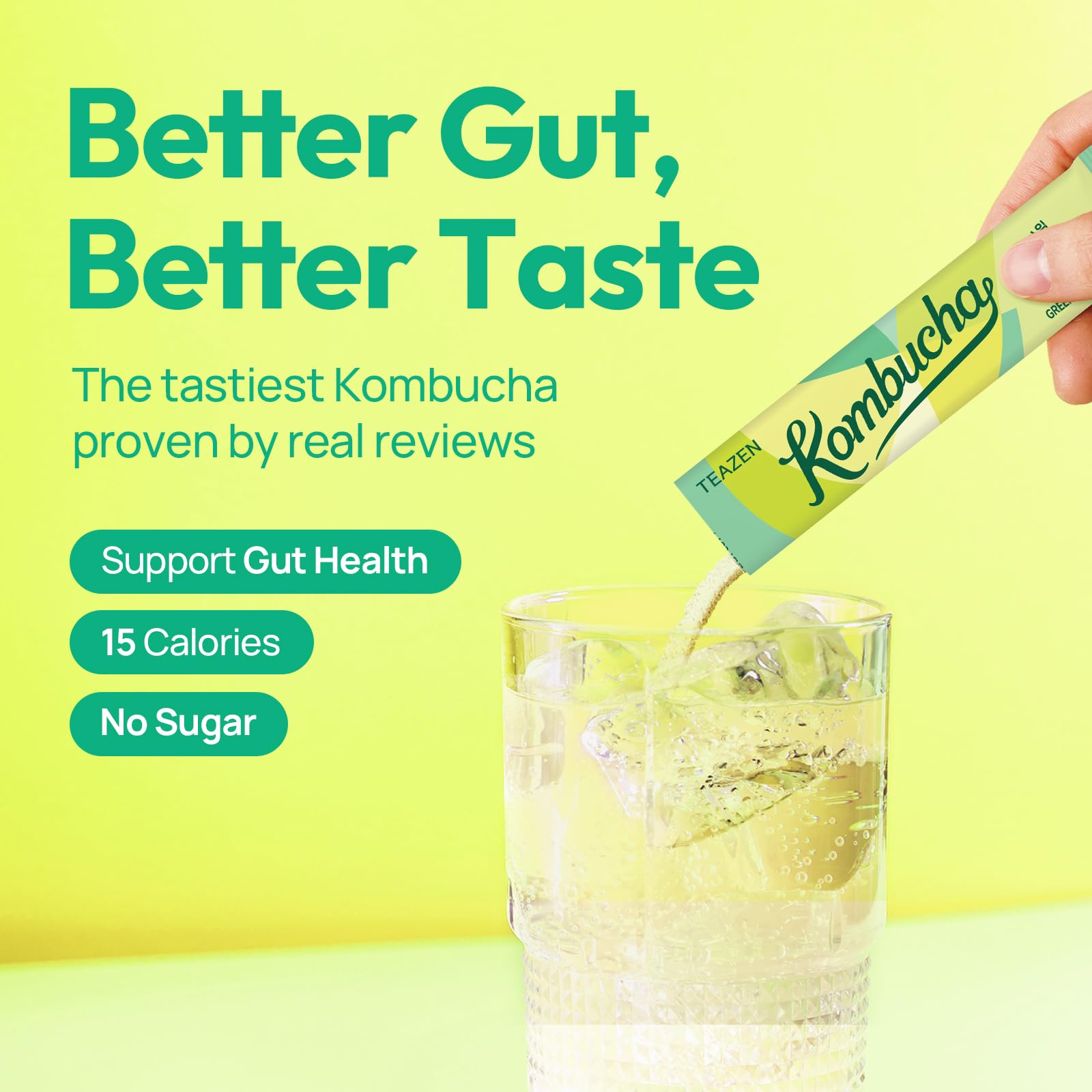 Amazon.com: TEAZEN Green Mandarin Lime Kombucha Powder, Hydration