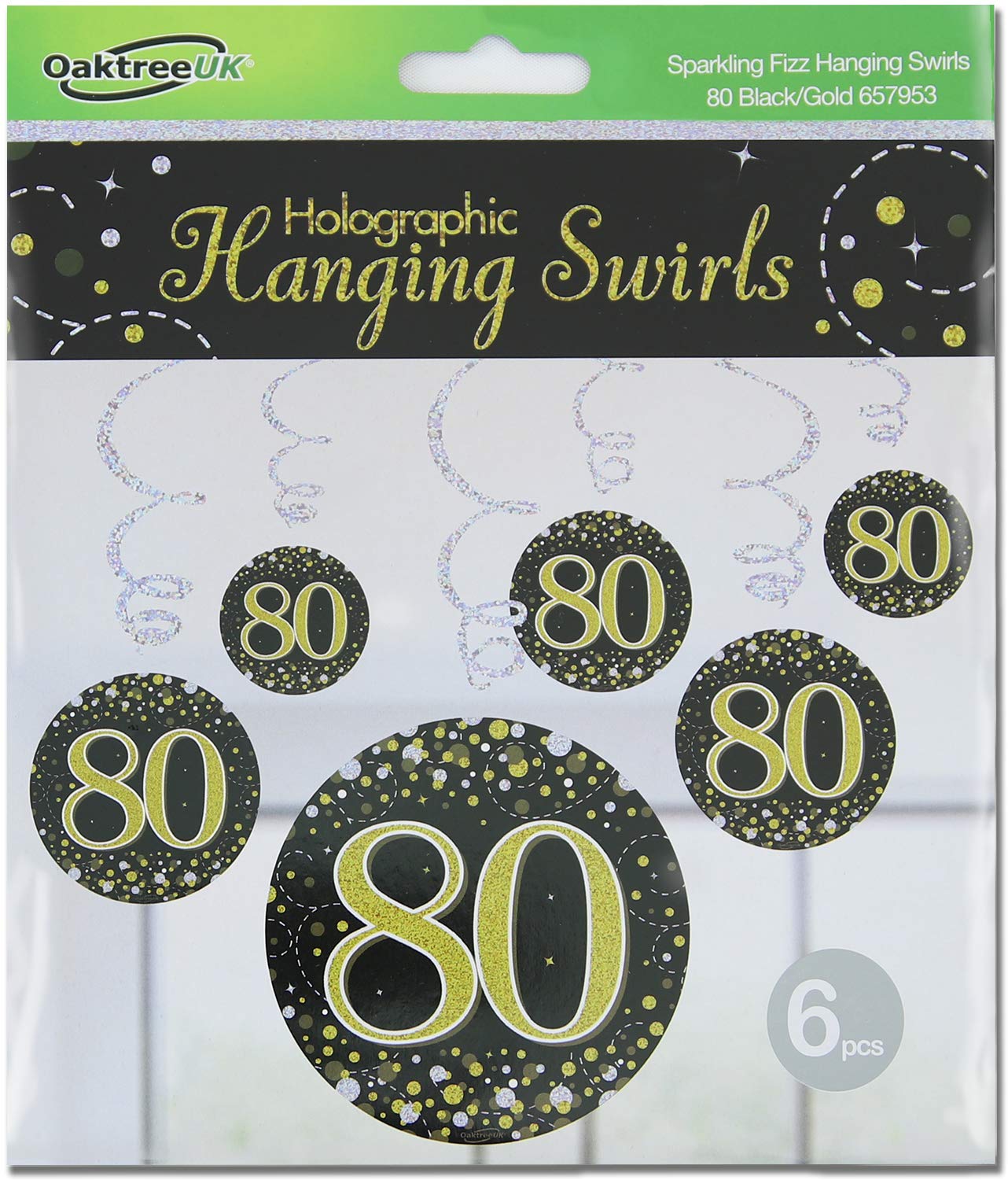 OakTree Sparkling Fizz Ballon – „Happy 80th Birthday“, Weiß/rosegold, 45,7 Cm, Für Geburtstagsfeiern