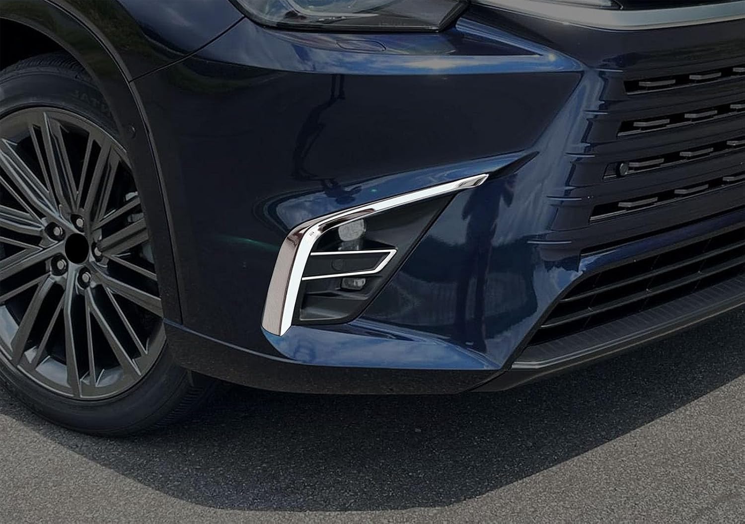 Front Fog Lights Covers Compatible with Lexus TX TX350/500h/500h+ 2024 2025 2026 Fog Lamp Frame Trim Replacement Exterior Car Accessories ABS 4PCS(Glossy Chrome Style)