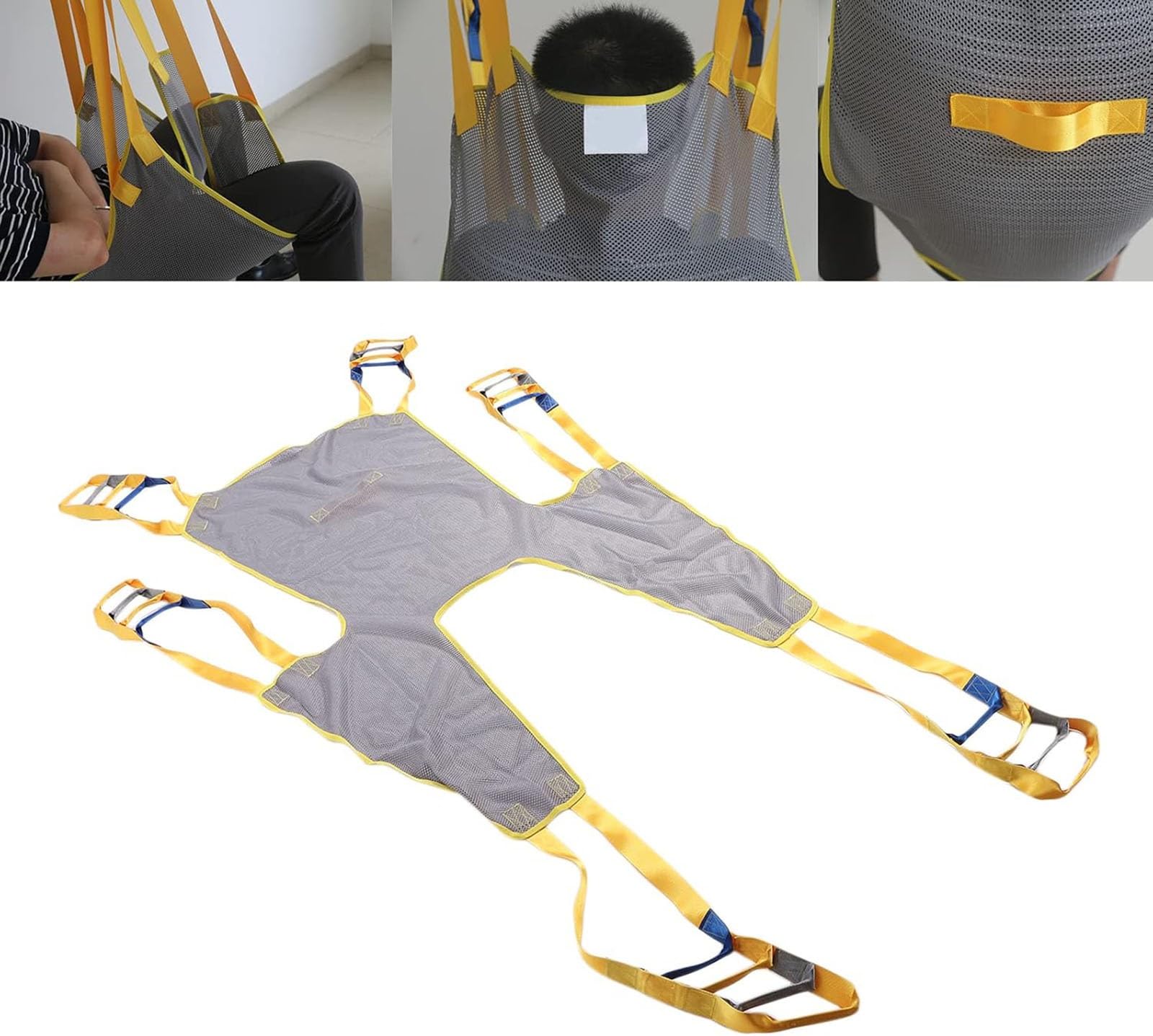 Arnés De Elevación para Inodoro, cabestrillo universal de ayuda al paciente de cuerpo entero con asas de malla transpirable para traslado de pacientes bariátricos Enfermería Cuidador Ancianos Discapac