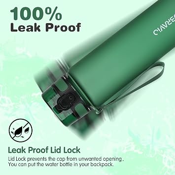 Water Bottle 1l, Drinking Bottle BPA Free, Sports Bottle Leakproof Dishwasher Safe Water Bottle for Teenager, Adult, Sports, Hiking, Gym, Outdoor, School & Office