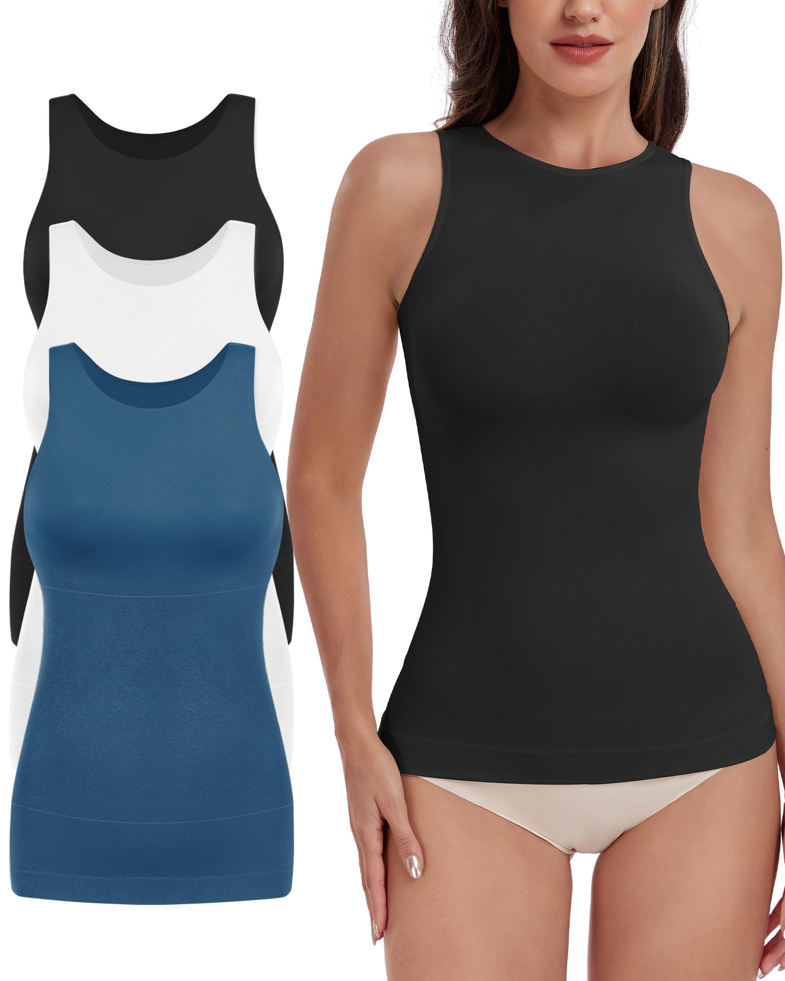 EUYZOU Crew Neck Shapewear Tank