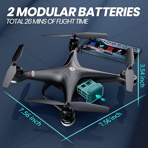Miniatura 7 de Holy Stone Dron GPS con cámara HD 1080P FPV video en vivo para adultos y niños Quadcopter HS110G versión actualizada 2 baterías retención de altitud