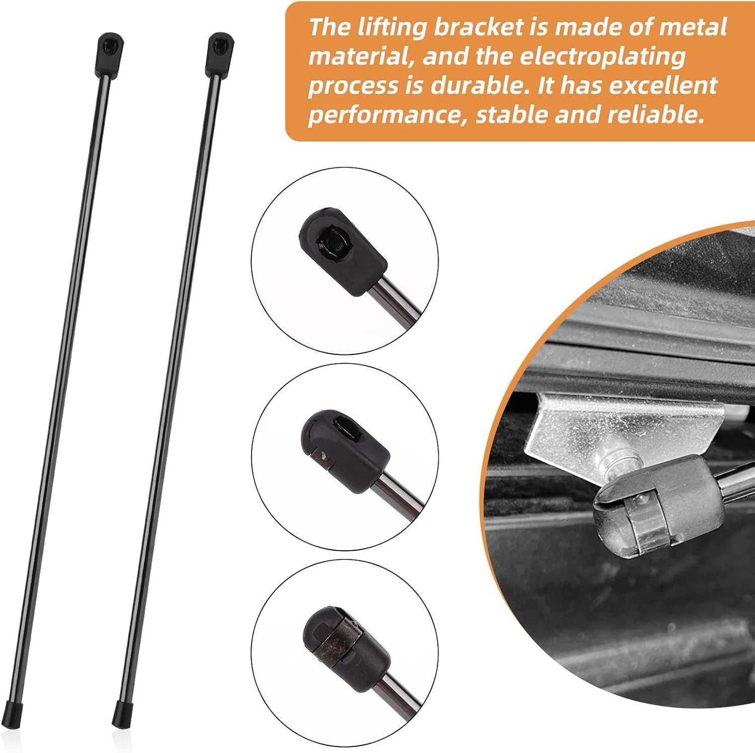 Tinoaly 2pcs 281S0001 Replacement Prop Rod, Metal Rear Tonneau Cover Lid Lift Supports for 10mm Ball-Stud Accessories for Bakflip BAK Hard Tri-Fold Pickup/Truck Bed Heavy Trailer Cover
