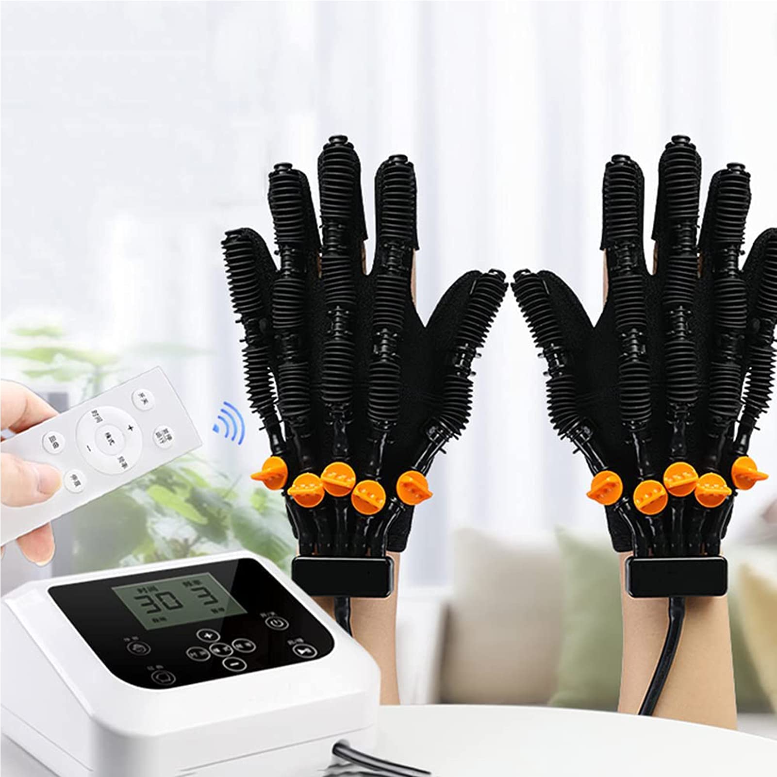 Flexión y extensión de Dedos, ejercitador de Entrenamiento Manual Rehabilitación de Cinco Dedos Guantes de Entrenamiento de Dedos Férula de Mano Funcional para L
