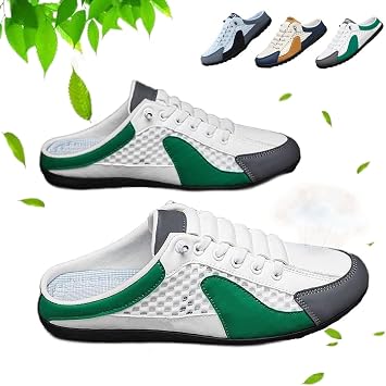 HUIQINGLI Men Slip on Mule Sneakers, New Summerr Slip-on Mens Sports Slippers, Low Top Baotou Half Drag Sneakers for Men