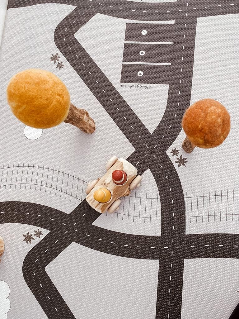 Ruggish Romy Play Runner 5.9 x 2.1 ft - Soft Cushion Reversible Baby Kids Playmat + Interactive Play Map + Waterproof (Warm Grey)