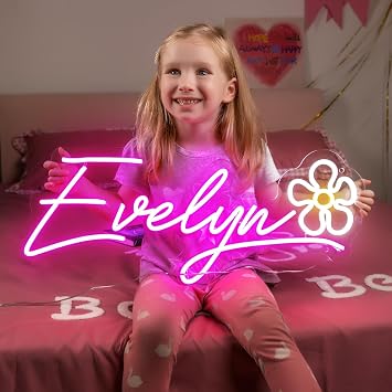 Neon Sign Customizable, LED Customized Name Signs, Neon Name Sign Personalized For Wall Decor, Large Light Up Custom Neon Sign Dimmable, For Home Bedroom Wedding Birthday Party Gift