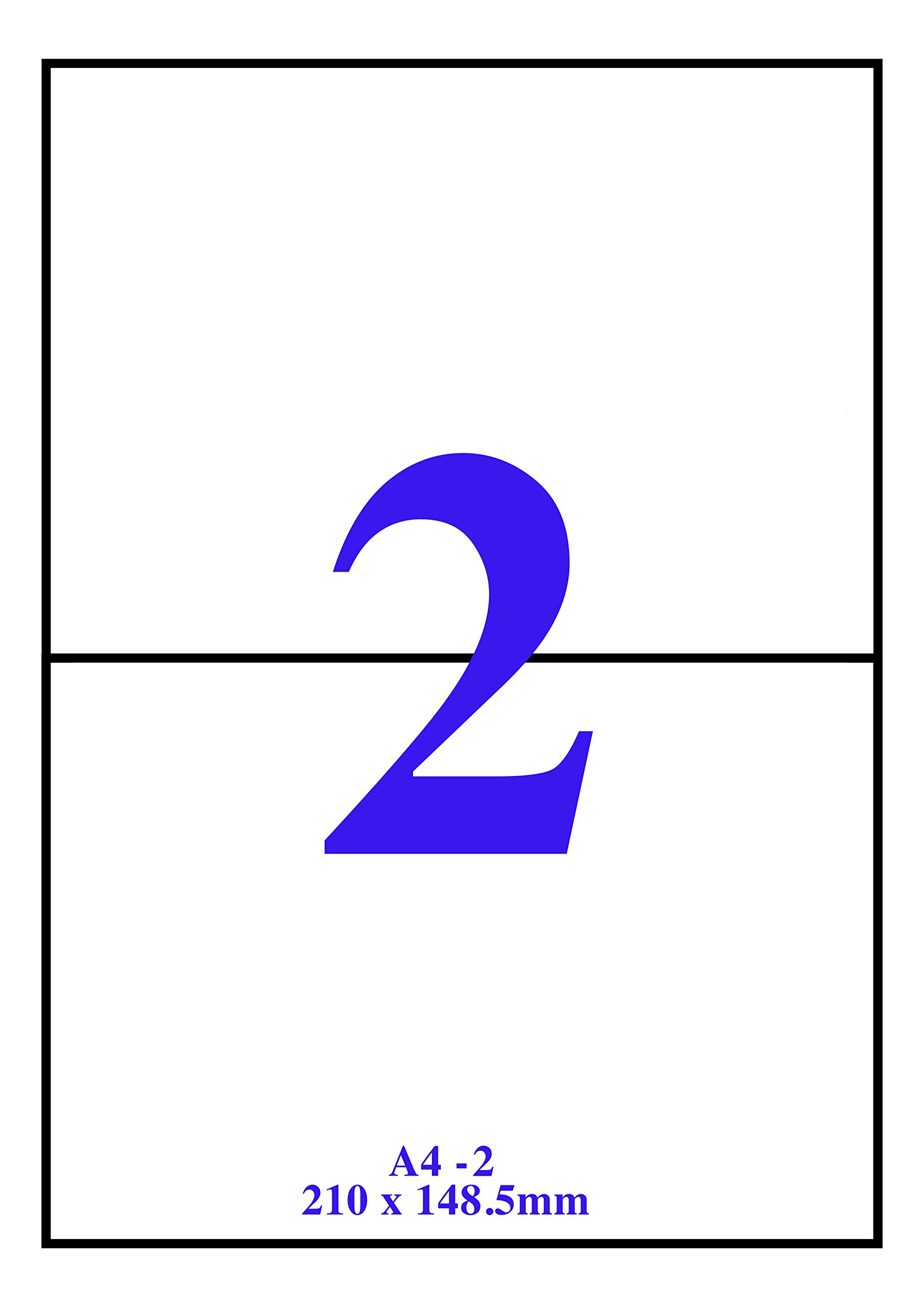 Sponsored Ad - VCR A4 Size White Self Adhesive Wood Free Label/Sticker for Printer (Inject/Copier/Laser) - 2 Sticker Per Sheet - 200 Sheets Pack