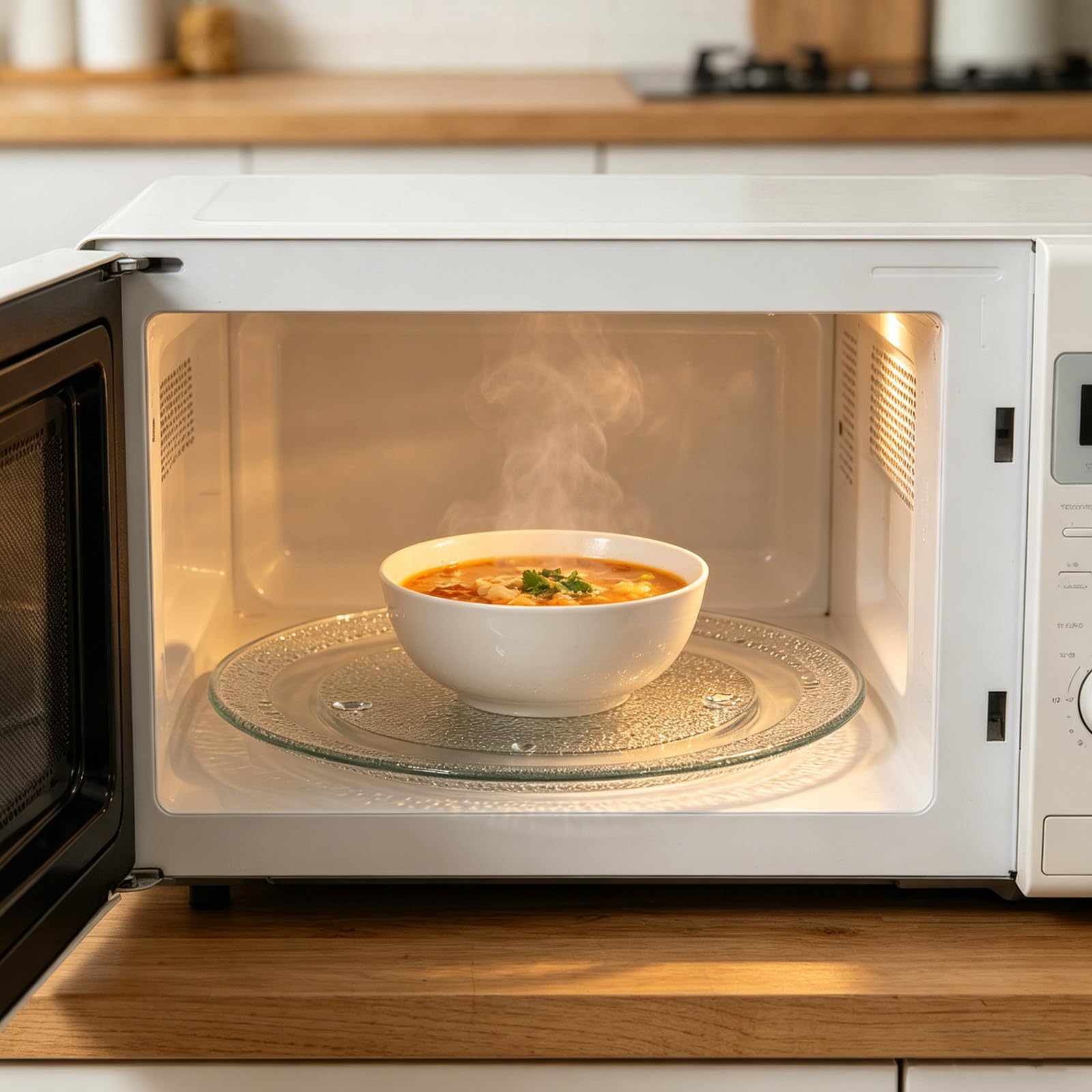 ULTECHNOVO Plato Giratorio de Vidrio Superficie Fácil de Limpiar y Suave para Microondas Adecuado para Cocinar en Horno y Uso en Cocina