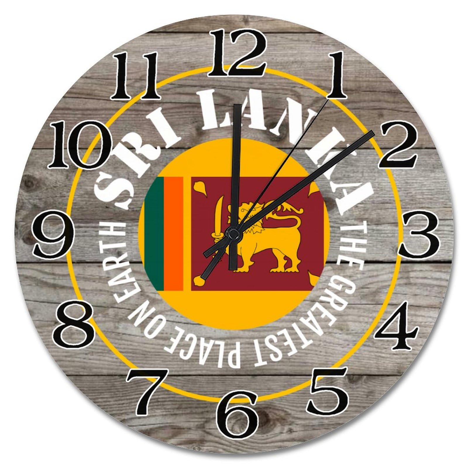 Horloge murale drapeau Sri Lanka 38 cm silencieuse vintage