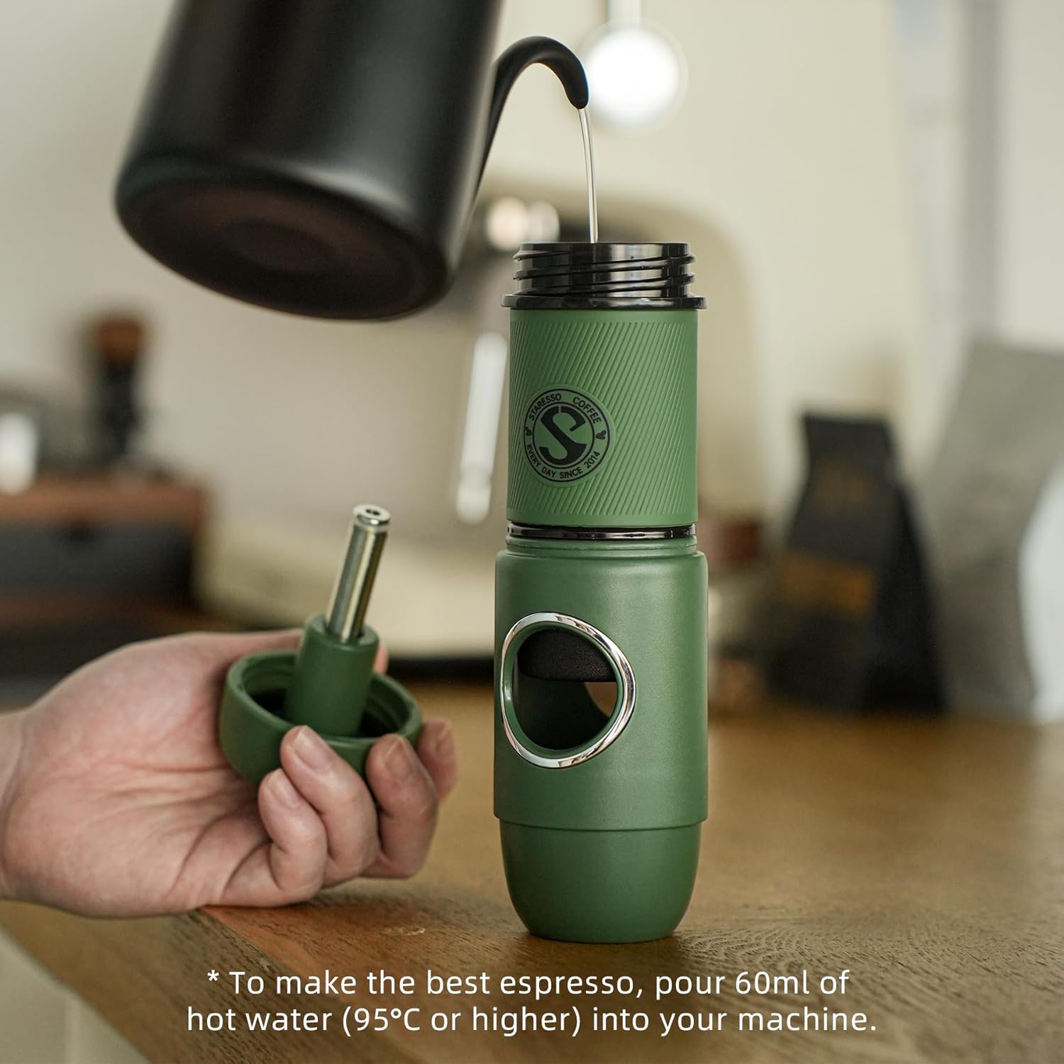 STARESSO TRAVEL NS Portable Espresso Maker, Ultra-Light Manual Coffee Machine, Compatible with Nespresso Original Pods, Perfect for Travel Camping Hiking