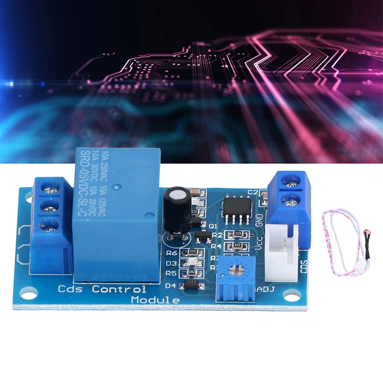 Modulo Resistore Fotosensibile Eujgoov DC 5V Interruttore Relè Foto-resistenza Un'uscita con Sensore di Rilevamento della Luce XH‑M131
