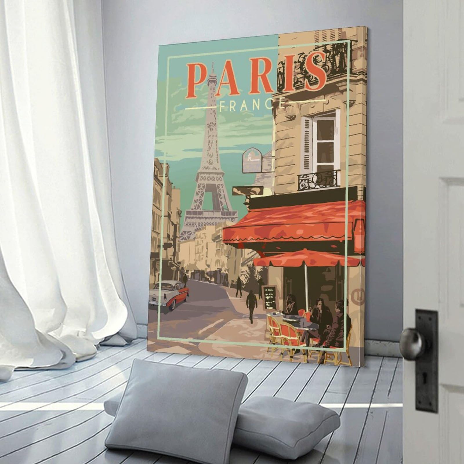 SDFGSD Poster Vintage De Voyage Paris Sur Toile Et Art Mural