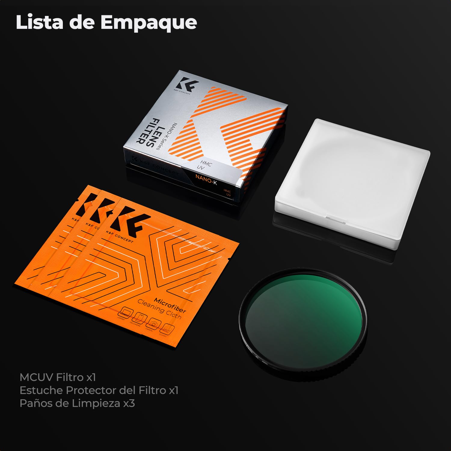 K&F CONCEPT Nano-Klear Filtro de Protección UV de Vidrio Óptico con Revestimiento Nano para Objetivo 67mm(Incluye 3 Paños de Limpieza)