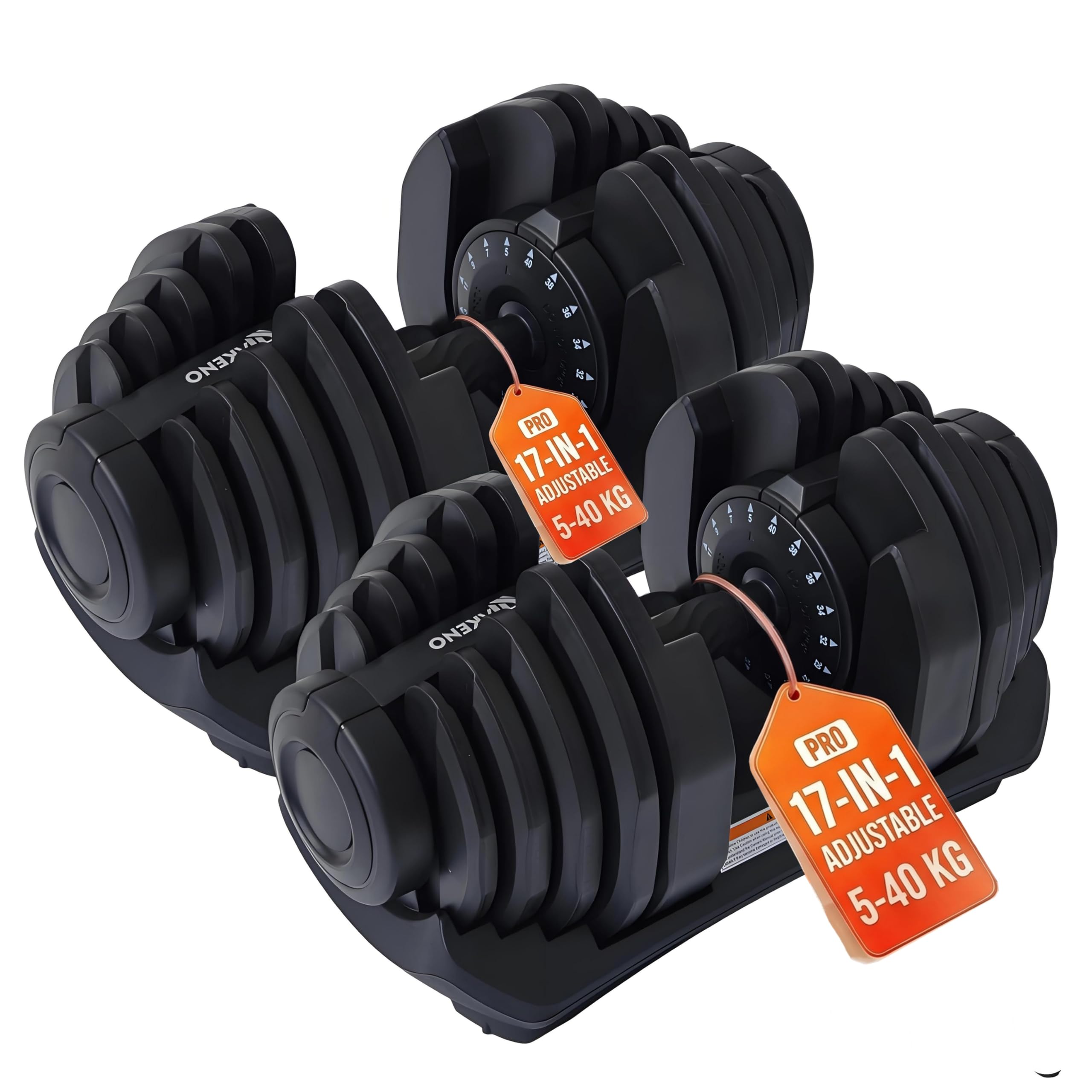 HAKENO Manubrio regolabile singolo, perfetto per bodybuilding, fitness, sollevamento pesi, allenamento casa, palestra, meccanismo di bloccaggio facile e sicuro