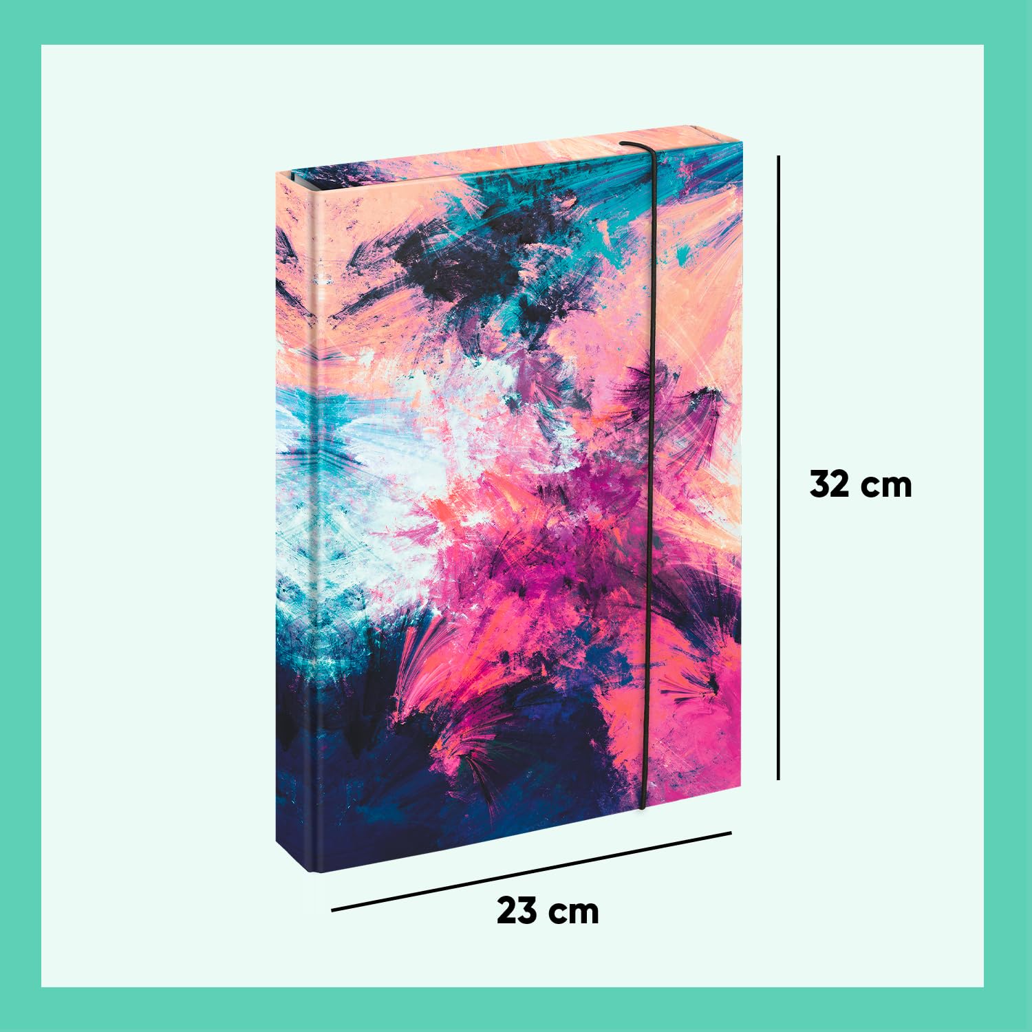 Baagl File Box for School Bag A4 Folder for Children with Elastic Strap and Inner Flaps, Collector's Folder - Image 3