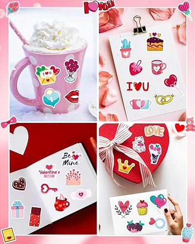 Miniatura 5 de 465 calcomanías de San Valentín a granel para niños, suministros de manualidades, regalos de intercambio en el aula