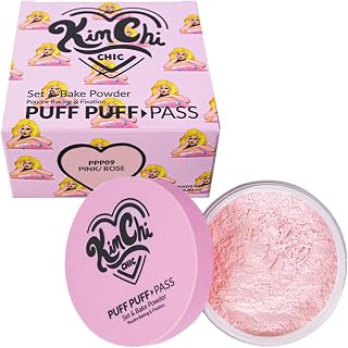 KimChiChic Beauty Puff Puff Pass Pink Setting Powder - Vegan Loose Mattifying Powder for Pores, Shine & Flawless Airbrush Finish