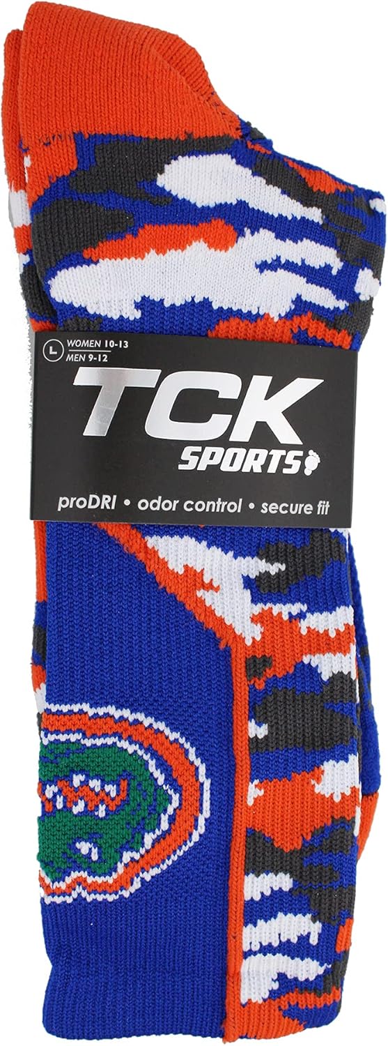 TCK NCAA Woodland Camo Crew Socks – Officially Licensed Collegiate Fan Gear – Durable Cushioned Moisture Wicking Socks - Image 4