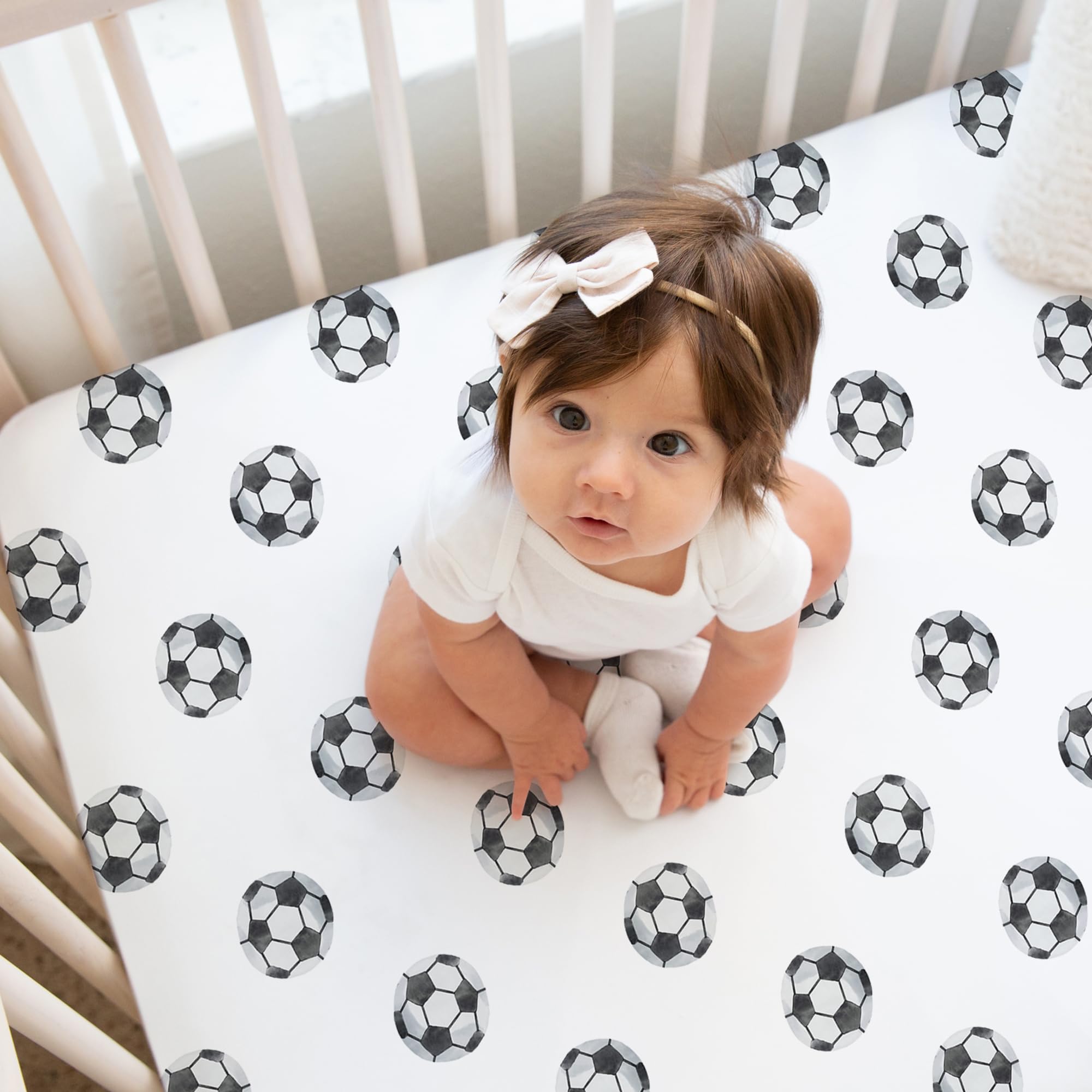 Sweet Jojo Designs Spannbettlaken-Set für Jungen und Babys, mit Sportmotiven, für Neugeborene, Kinderzimmer, Kleinkinder, Schlafzimmer, Standardmatratze, 3 Personen, Fußball, Basketball, Fußball,