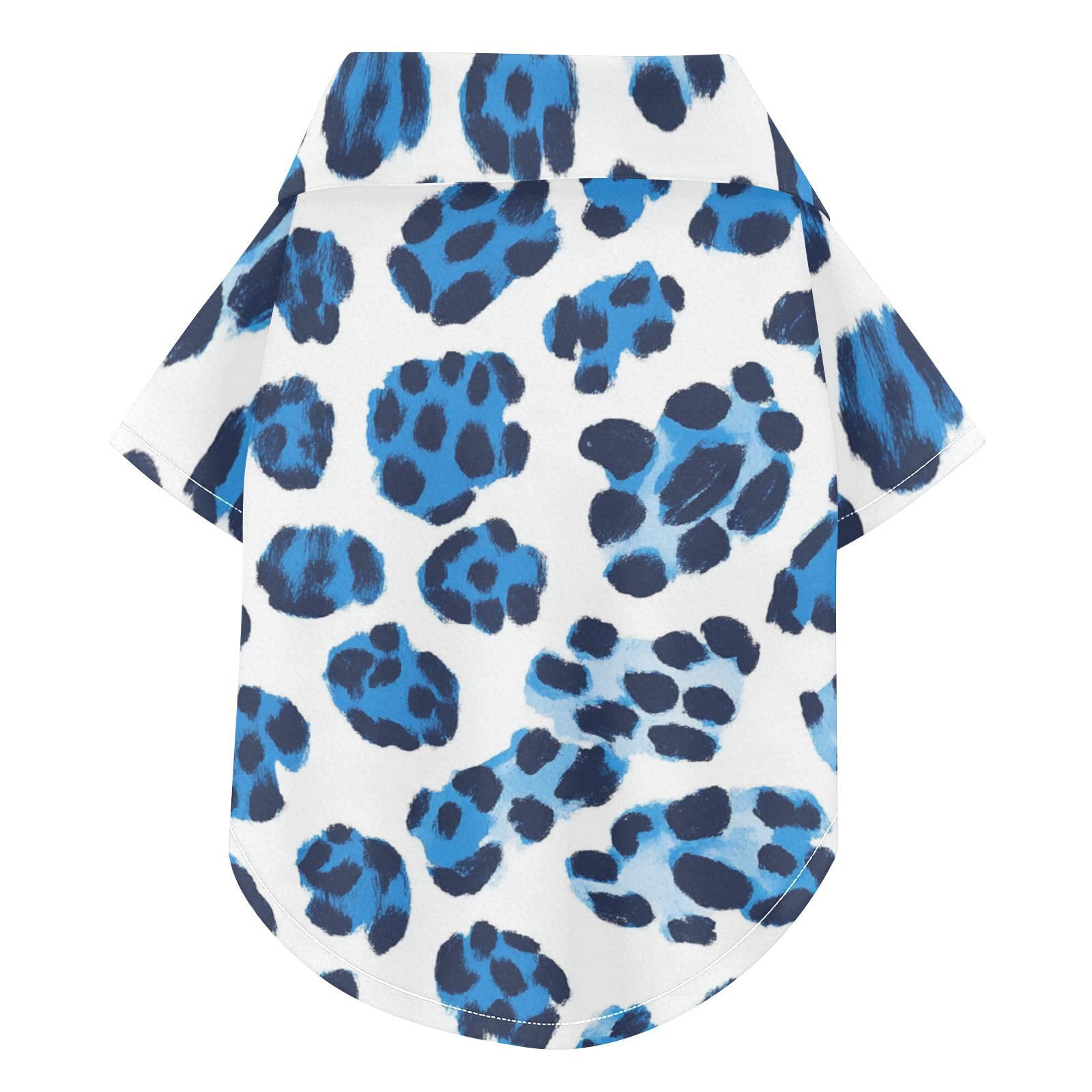 Chemise d'été pour chien boutonnée et respirante à motif léopard bleu ultra fraîche