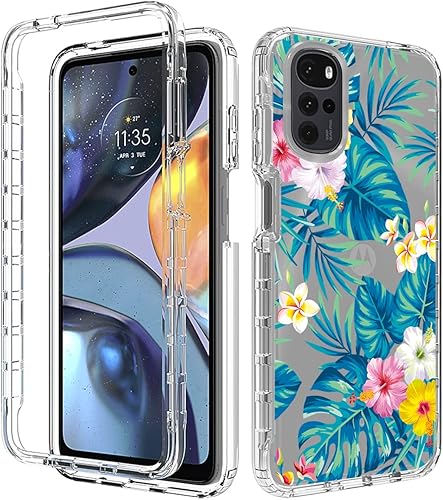 Miniatura 6 de Funda para Moto E32Moto E32SMoto G22 XT2231 con protector de pantalla de vidrio templado, suave 360 cuerpo completo, a prueba de golpes, híbrida,