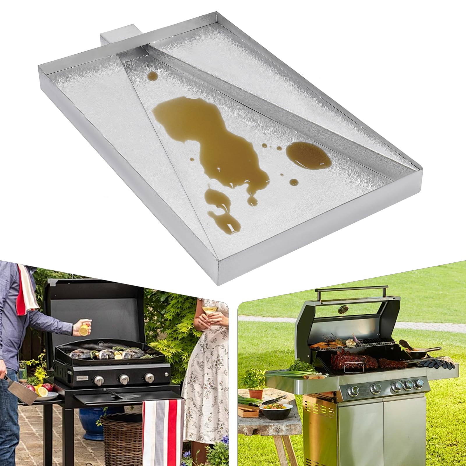 Kit di vaschetta antigoccia in acciaio inox per griglie a pellet Traeger Pro serie 34, fodere BAC410 parti di ricambio per BAC006, BBQ075, BBQ100, BBQ125