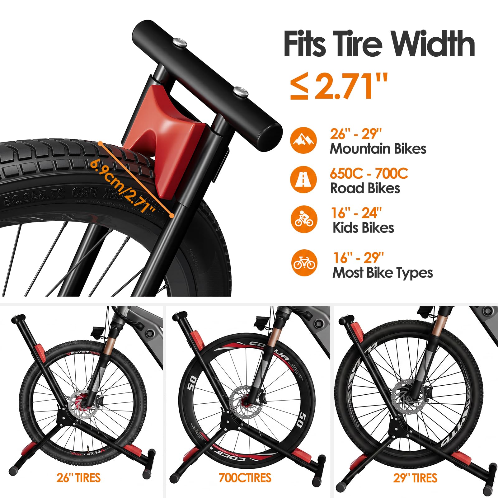Housolution Boden-Fahrradständer 20–29 Zoll MTB & Rennrad, 1er-Pack
