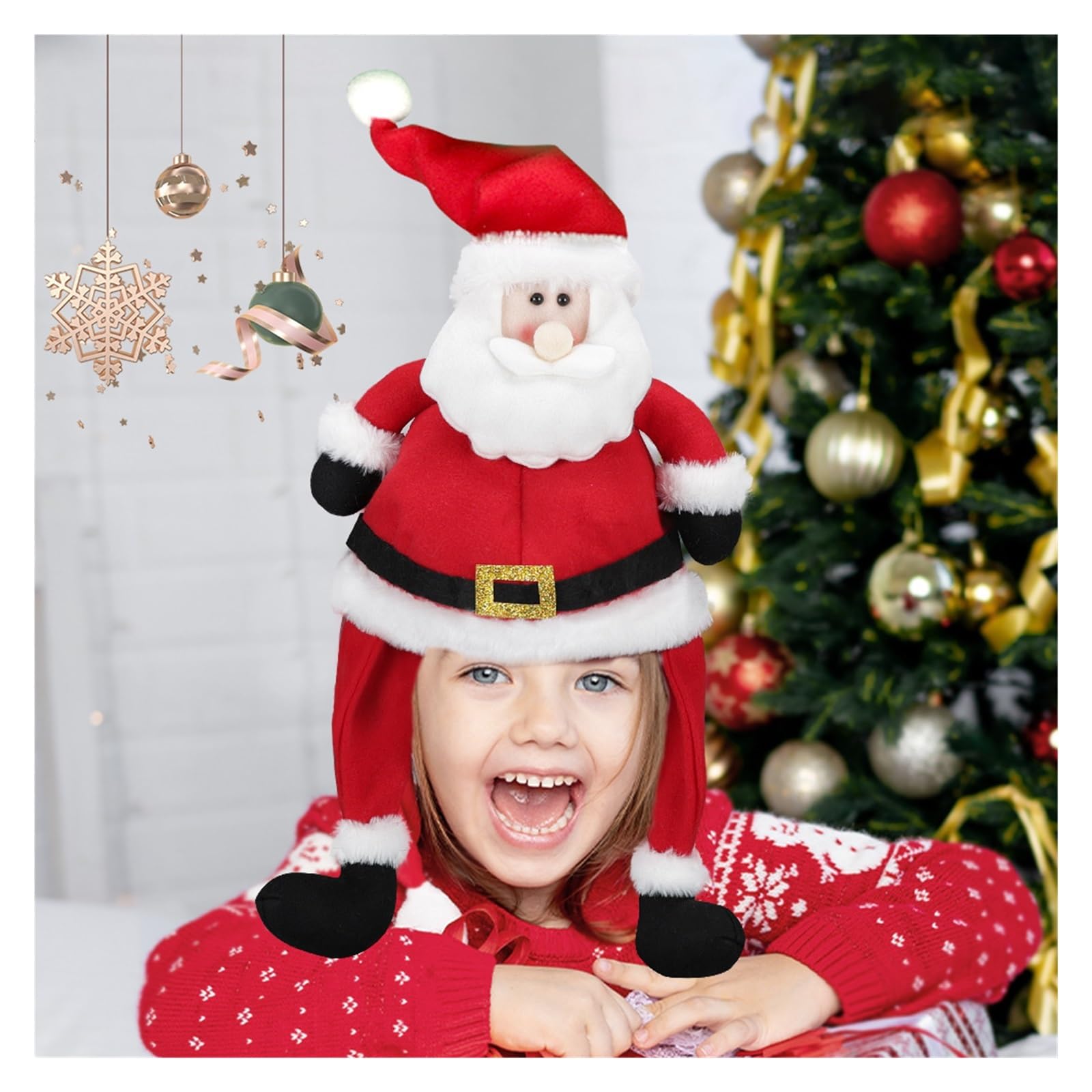 Decoración navideña, sombrero de Papá Noel para fiesta, sombrero largo para adultos, sombrero de vacaciones