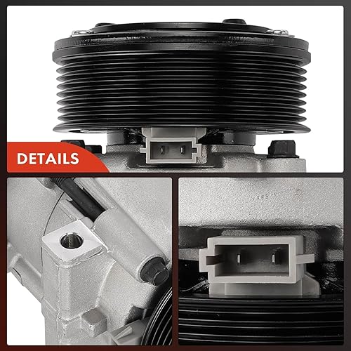 Miniatura 8 de A-Premium Compresor de aire acondicionado con embrague compatible con Ford Excursion 2000 2001 2002 2003, 7.3L