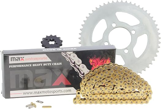 Max Motosports Drive Chain and Sprocket Kit 428 Chain replacement for Yamaha TTR125L TTR125LE TTR125LW TT-R125 L 2002-2025 Gold