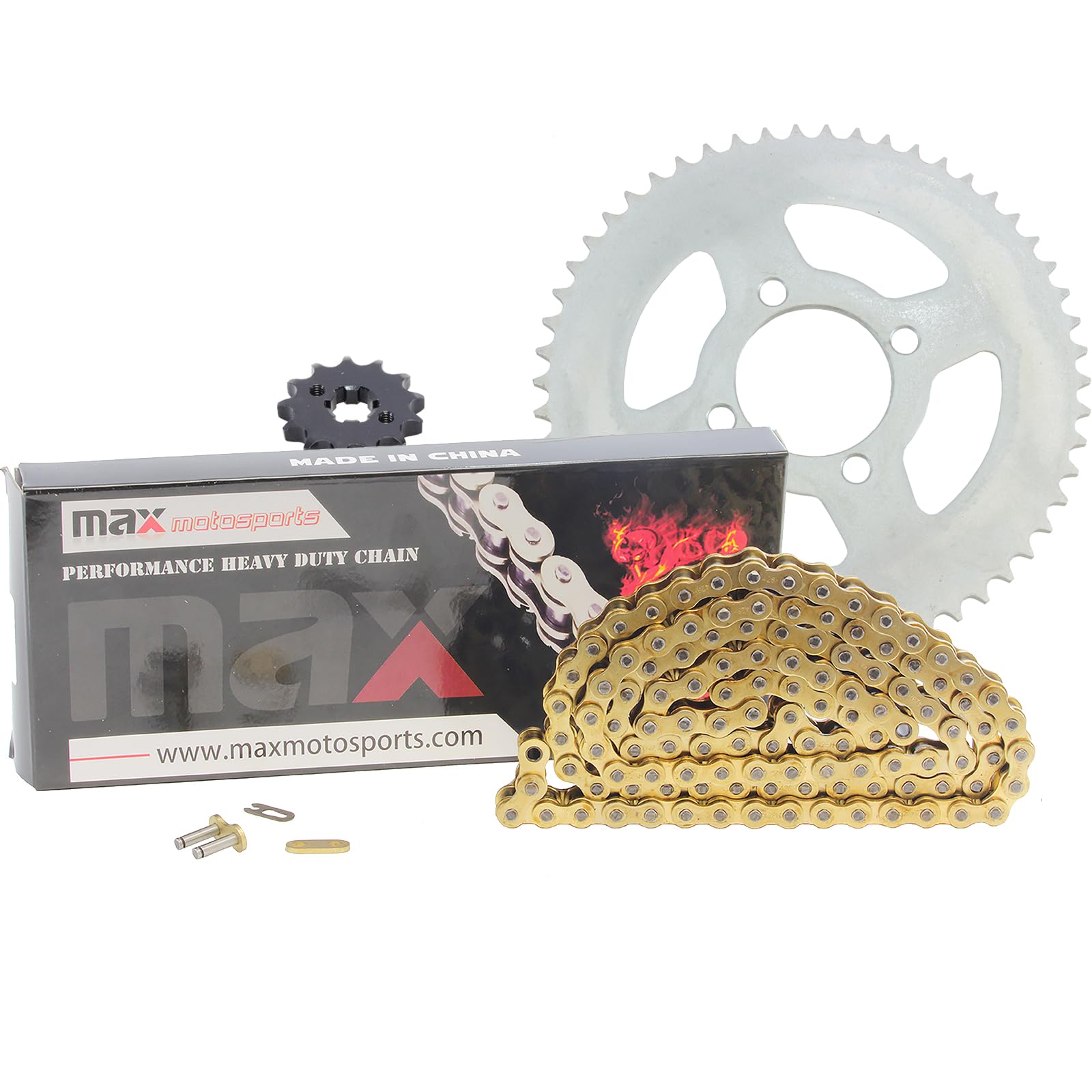 Amazon.com: Max Motosports Gold Drive Chain and Sprocket Kit