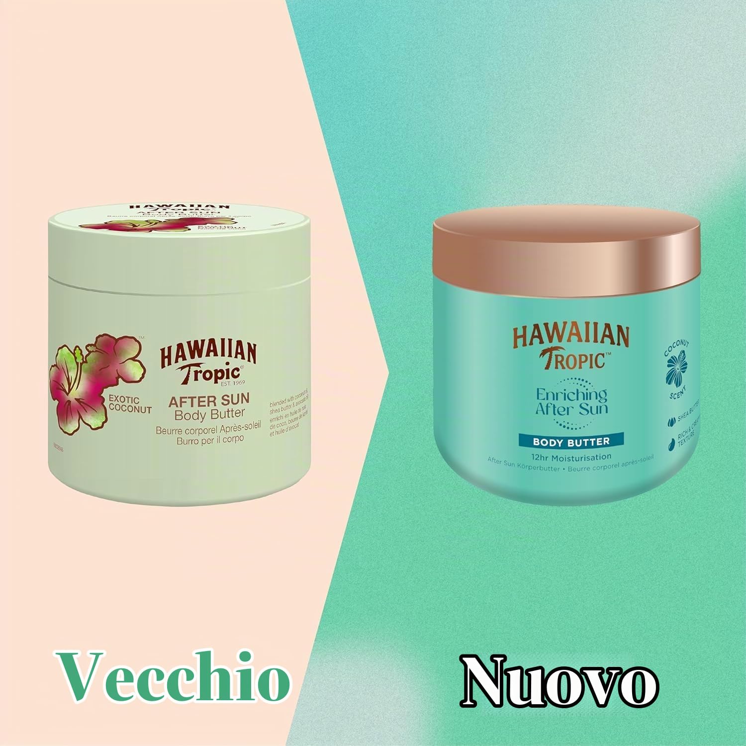 Hawaiian Tropic Can Spray Oil SPF 30, Lozione Solare Hydrating Protection SPF 50, Body Butter Doposole - 180ml + 180ml + 250ml