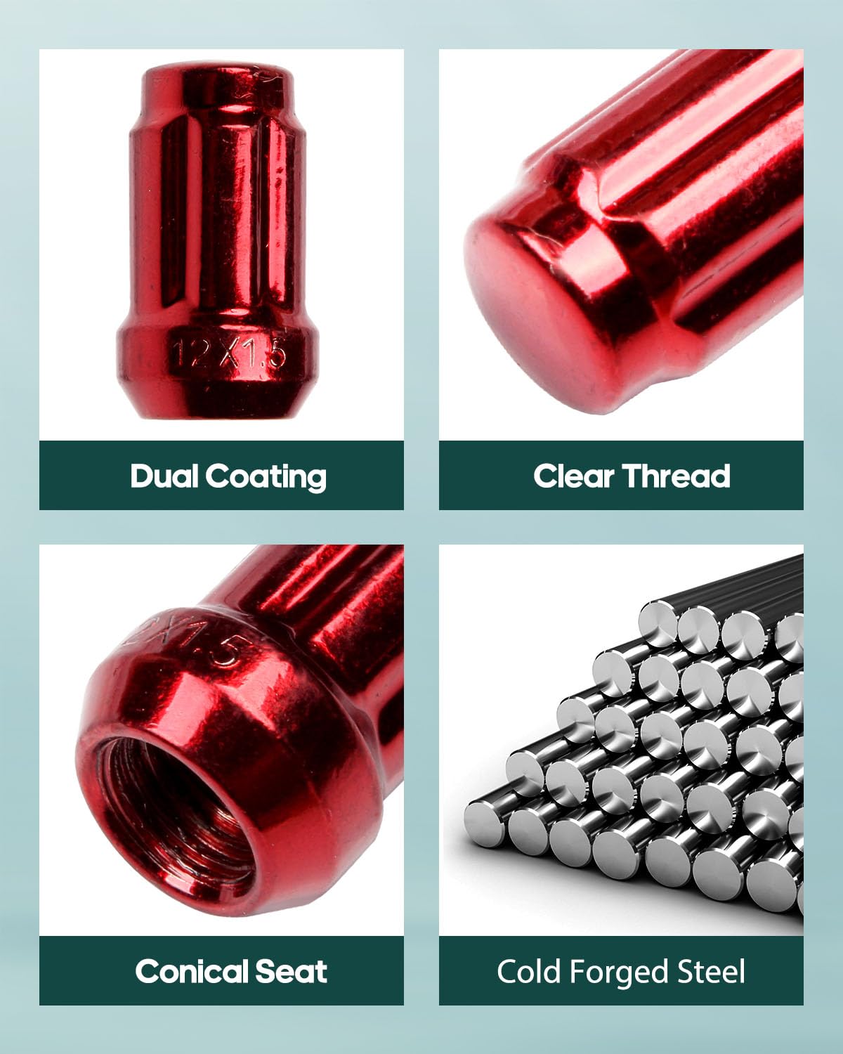 いとをページ Amazon.com: SCITOO M12x1.5 Wheel Lug Nuts Red,24PCS Spline