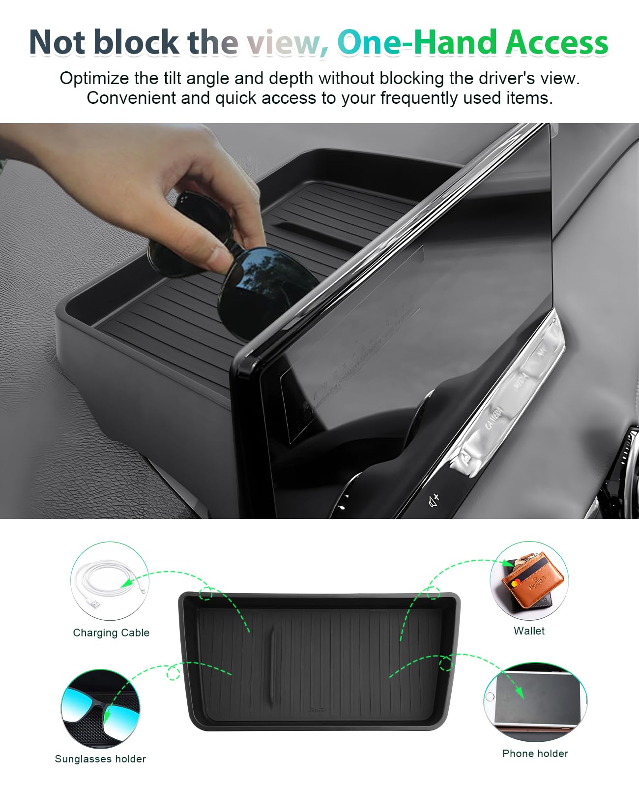 GAFAT Kompatibel mit Nissan Qashqai J12 e-Power 2021-2025 2026 Mittelkonsole Aufbewahrungsbox, Hinter dem Bildschirm Ablagen Organizer für 12,3 Zoll Nisan Connect, Qashqai J12 Zubehör
