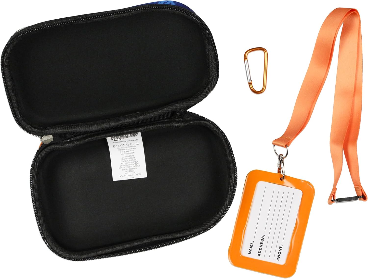 Bioworld Naruto Shippuden Squad 17"" Travel School Laptop Backpack 4 Piece Bookbag Set, Orange